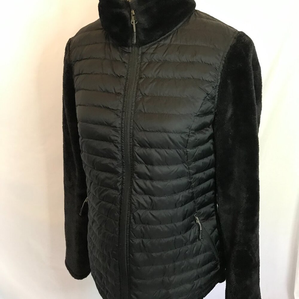 32 Degrees Quilted and plush full zippered jacket with pockets, black size Small - Picture 5 of 12